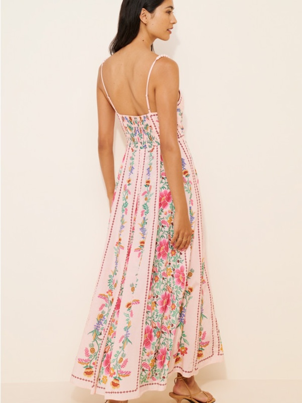 Farm Rio Pink Floral Embroidered Maxi Dress NWT - Picture 9 of 9